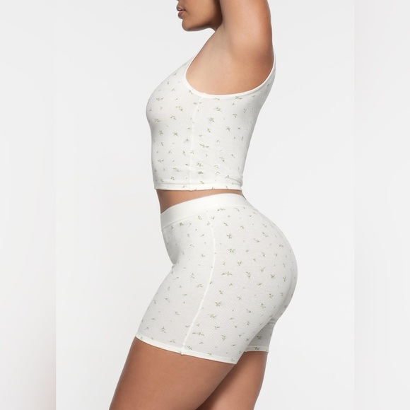 SKIMS Women’s Cotton Rib Boxer | Color: Blue Rosebud | NEW/NWOT!!🩵🩵🩵🌹🌹🌹 - Picture 4 of 9